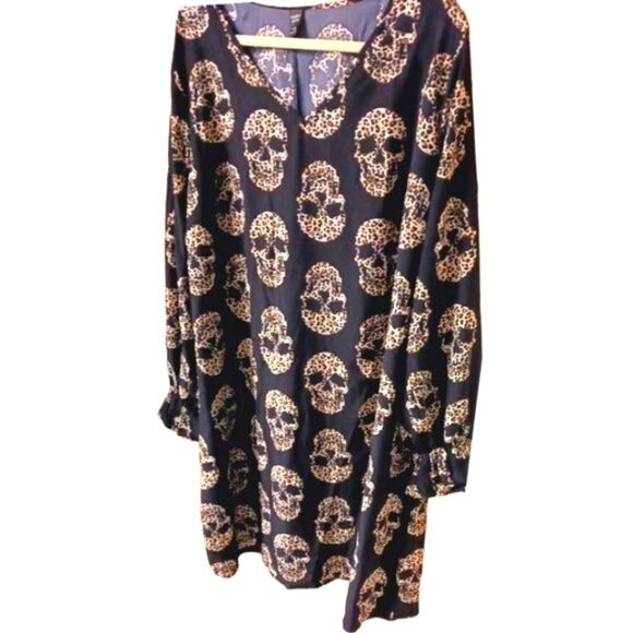 Emery Rose Plus Size Tiger Print Skull Midi dress 4X - Picture 3 of 14